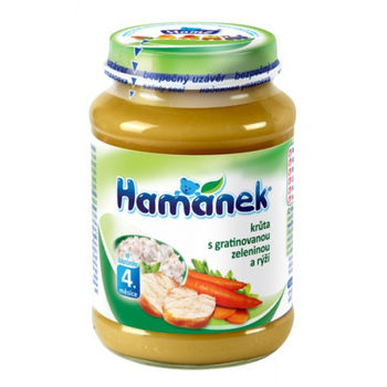 купить Hamanek пюре индейка с овощами и рисом 4+ мес., 190 г в Кишинёве 