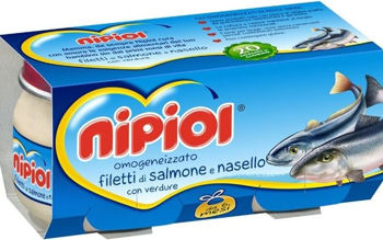 Piure NIPIOL Somon, Merluciu, Legume (6 luni) 160g (2x80g) 