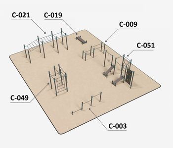 Спортивная площадка Workout K-14 (16 x 14м) 