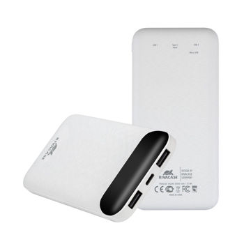 Power Bank Rivacase 10000 mAh QC 3.0/PD, VA2240, White 