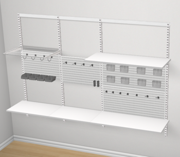 купить Модульная система Elfa Freestanding, Рабочий стол, размеры 1550x2124x551 мм, ламинированные полки, белый в Кишинёве 