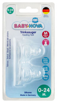 cumpără ”Baby-Nova” Tetină 0 luni+, cu debit mediu, Latex, fără BPA, 2 buc. (14302) în Chișinău 