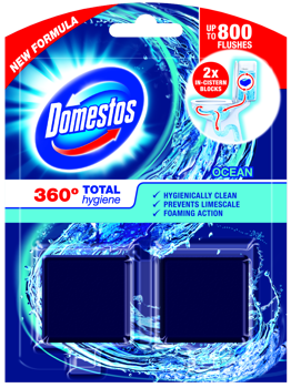 Средство для унитаза Domestos Total Hygiene Ocean 2x50г 