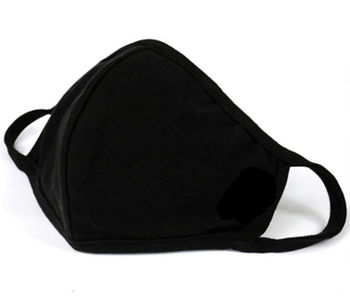 Многоразовая защитная маска из 100% хлопка, 2 слоя, черная 