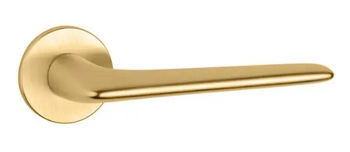 Дверная ручка на розетке 4164 5S матовое золото + накладка под цилиндр 