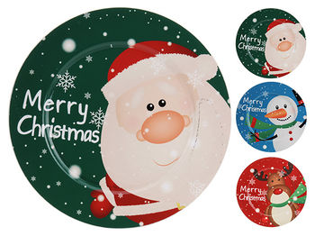 Farfurie decorativa 33сm Merry Christmas, plastic, 3 design 