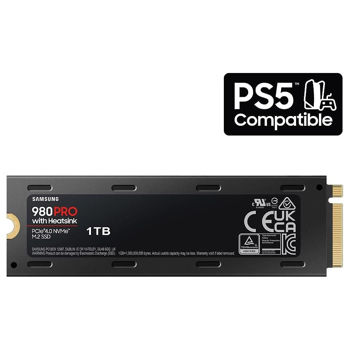 Внутрений высокоскоростной накопитель 1TB SSD PCIe 4.0 x4 NVMe 2.0 M.2 Type 2280 Samsung 990 PRO w/ Heatsink MZ-V9P1T0CW, Read 7450MB/s, Write 6900MB/s (solid state drive intern SSD/внутрений высокоскоростной накопитель SSD)