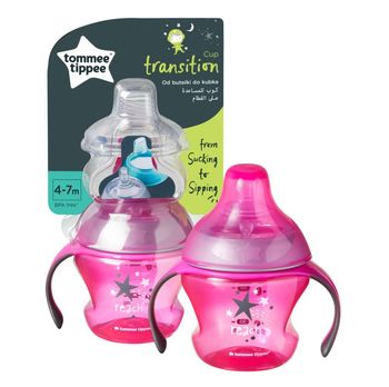 Cană de tranziție Tommee Tippee (4-7 luni), roz, 150ml 