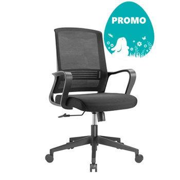 Fotoliu de oficiu Lumi Ergonomic Office Chair CH05-12, Black, Breathable Mesh Back, Pneumatic Seat-Height Adjustment,  Nylon Base, 50mm PU Caster, 100mm Class 3 Gas Lift, Weight Capacity 150 Kg XMAS