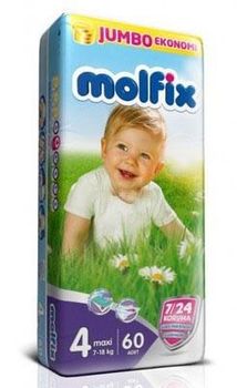 Molfix scutece Jumbo 4, 7-18 kg, 60 buc 