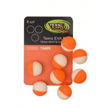 Texno EVA Balls 10mm white/orange cutie/8buc 