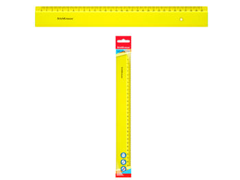 Rigla 30cm ErichKrause Neon, galben, plastic 