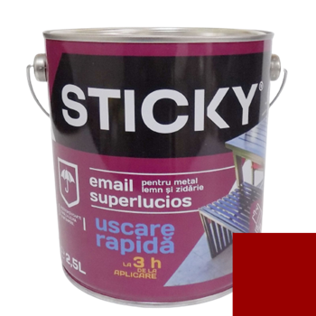 STICKY Эмаль Быстросохнущая Красно Коричневая 2,5 л 