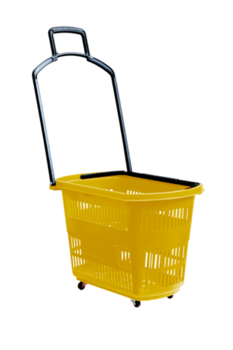 cumpără Coș din plastic cu roți (2 mânere din plastic) 30L, 600*340*375mm, galben în Chișinău 