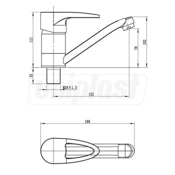 cumpără Baterie lavoar ESTA PED B180 L=15 cm, cu piulita în Chișinău 