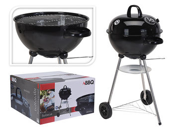 Gratar rotund cu picioare BBQ D47cm, H90cm, termometru, scrumiera 