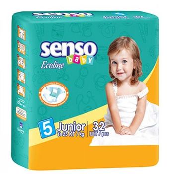 купить Senso Baby Ecoline подгузники Junior 5, 11-25кг. 32шт в Кишинёве 