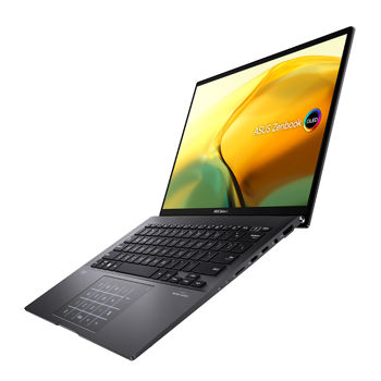 Laptop 14 ASUS ZenBook 14 OLED UM3402 Black, AMD Ryzen 7 5825U 2.0-4.5Ghz/16GB/SSD 1TB M.2 NVMe/AMD Radeon Graphics/WiFi 6E 802.11ax/BT5.0/HDMI/HD WebCam/Illum. Keyb./Number Pad/14 IPS OLED WQXGA+ NanoEdge 400nits (2880x1800)/No OS UM3402YA-KM139