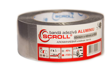 SCROLL "ALUMINIU"  Banda adeziva pe suport de aluminiu 48mm*45m 