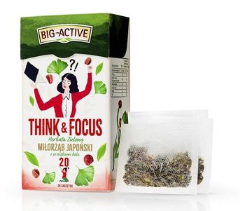 Ceai verde Big Active Think & Focus with Ginkgo, 20 plicuri 