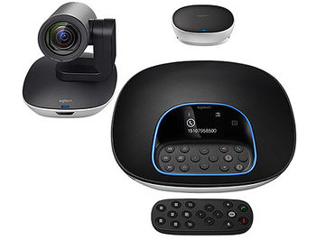 Logitech GROUP Video Conferencing System for mid to large rooms, Full HD 1080p 30fps, Smooth motorized pan, tilt and zoom, Full-duplex speakerphone, 960-001057