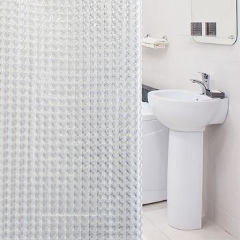 купить Штора для ванной комнаты 3D Tatkraft "Crystal", с кольцами, 180 х 180 см 17429/18129 в Кишинёве 