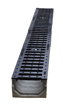 купить Решетка канализационная чугунная (2 шт.) с лотком бетонным 1000x130x80 мм EN124 C250 в Кишинёве 