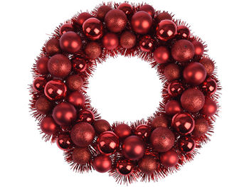 Венок рождественский из шаров D39cm, красный 
