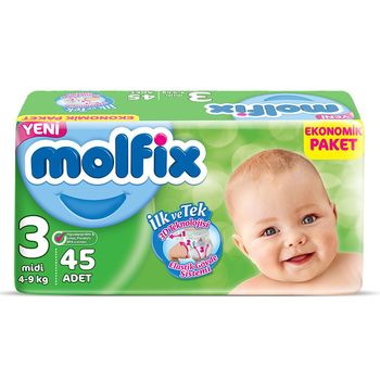 купить Molfix подгузники Midi 3, 4-9кг. 45 шт в Кишинёве 