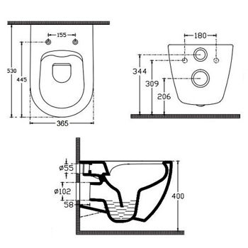 Унитаз подвесной WC rimless Infinity Белый с крышкой soft close 