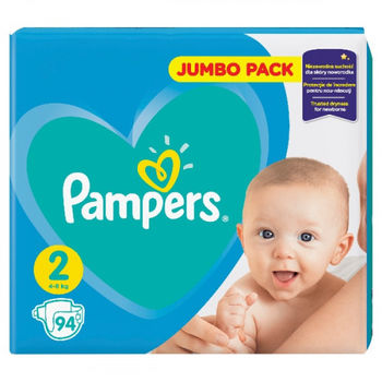 купить Pampers подгузники Jumbo 2, 3-6 kг, 94 шт. в Кишинёве 