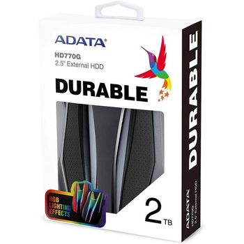 2.0TB (USB3.2) 2.5" ADATA HD770G RGB IP68 Rugged, Water/Shock/Dustproof, Black (AHD770G-2TU32G1-CBK) 