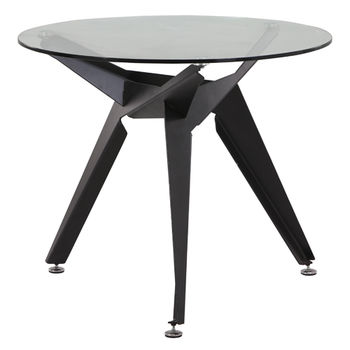 купить Круглый стол со стеклянной поверхностью и c металлическими ножками 900x740 мм, черный в Кишинёве 