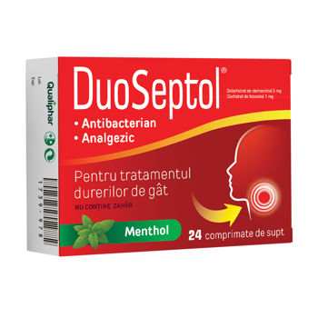 cumpără DuoSeptol Menthol 5mg/1mg, comprimate pentru gât N24 în Chișinău 