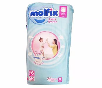 Scutece-chiloţel Molfix 6 3D (11+ kg), 42 buc. 