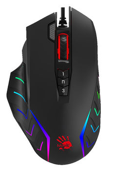 Gaming Mouse Bloody J95s, Optical, 100-8000 dpi, 9 buttons, RGB, Macro, Ergonomic, USB, Stone/Black 