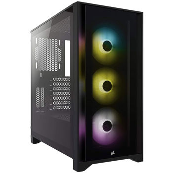 Корпус Case Middletower Corsair iCUE 4000X RGB Tempered Glass Mid-Tower ATX Case Black no PSU, USB 3.1 Type-C, USB 3.0, Audio-out, 3x120mm AirGuide RGB Fans, CC-9011204-WW (carcasa/корпус)