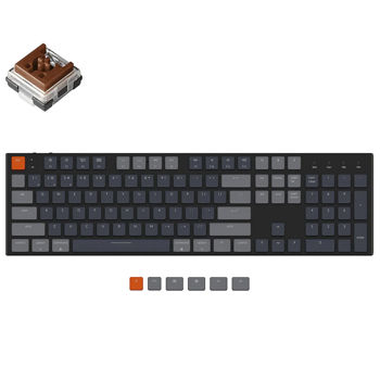 Tastatura Keychron K5 Wireless Custom Mechanical Keyboard (K5-E3), Ultra-slim, Full Size layout, RGB Backlight, Keychron Low-Profile Optical Brown Switch, Hot-Swap, Bluetooth, USB Type-C, gamer (tastatura/клавиатура)