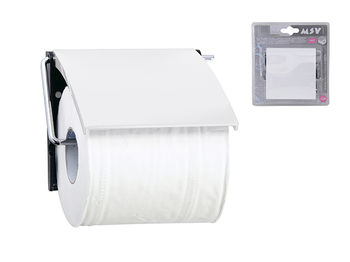 Держатель для туалетной бумаги с крышкой MSV, белый 