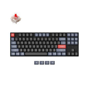 Клавиатура Keychron K8 Pro QMK/VIA Wireless Custom Mechanical Keyboard (K8P-H1) Black, 80% TKL layout, RGB Backlight, Gateron G pro Mechanical Red Switch, Hot-Swap, Bluetooth, USB Type-C, gamer (tastatura/клавиатура)