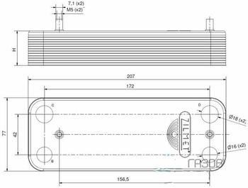 Теплообменник пластинчатый  Jynkers Ceraclass, Euroline, Bosch Gaz 3000 W 