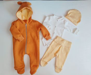 Комплект (Комбинезон+ боди+ шапочка+ ползунки) Pampy (0-1 мес.) Yellow 