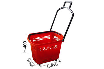 cumpără Coș din plastic cu roți 45L (2 mânere din plastic) 610x380x400, roșu în Chișinău 