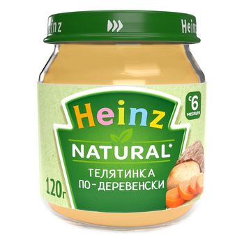 Пюре Heinz телятинка по-деревенски (6+ мес.), 120 г 