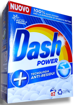 DASH POWER detergent rufe praf, 62 spălări, 3720gr 