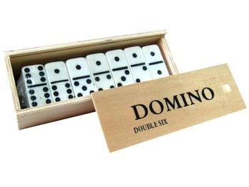 Joc domino in cutie de lemn 15.5X5.5X5cm 