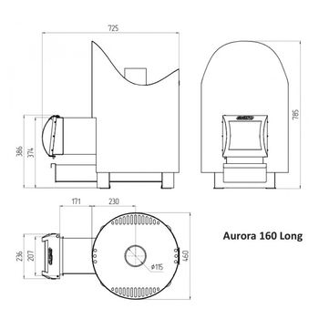 Soba pentru sauna Aurora 160 Long 