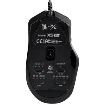 Gaming Mouse Bloody X5 Max, Optical, 50-10000 dpi, 5 buttons, RGB, Macro, Ergonomic, USB 