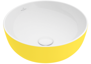 Lavoar cu montarea pe blat rotund Villeroy & Boch Artis TitanCeram, Lemon 