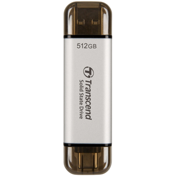 .512TB  Transcend Portable SSD ESD310S Silver, USB-A/C 3.2 (71.3x20x7.8 mm, 11g, R/W:1050/950 MB/s) 